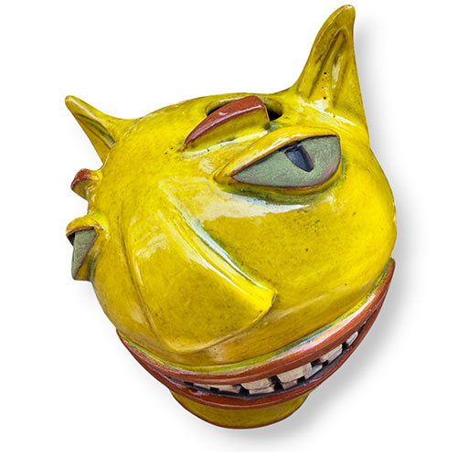 Ricky Boscarino Cat Face Pot 4.25" DP6082